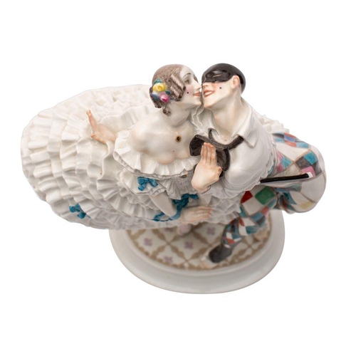 281 - A rare Meissen figure of Harlequin & Columbine modelled by Paul Scheurich from the Russian Ballet 'C... 