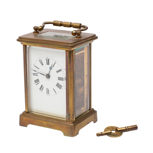 634 - An Edwardian French mantel clock the eight-day duration timepiece movement having a platform cylinde... 