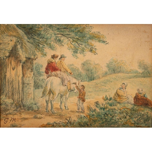 737 - David Cox II (British, 1809-1885) Figures on a country path signed watercolour, 36 x 53cm; together ... 