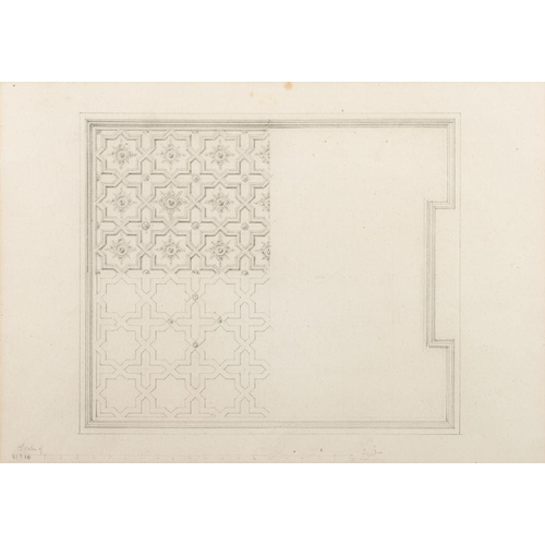 751 - John Dibblee Crace (British, 1838-1919) Five architectural drawings Pencil on paper To include; A de... 