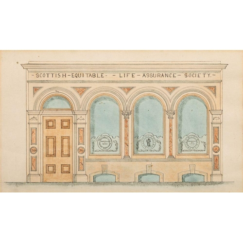 752 - British School, late 19th / early 20th century Design for a Corinthian temple by William Round penci... 