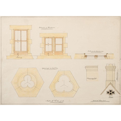 752 - British School, late 19th / early 20th century Design for a Corinthian temple by William Round penci... 