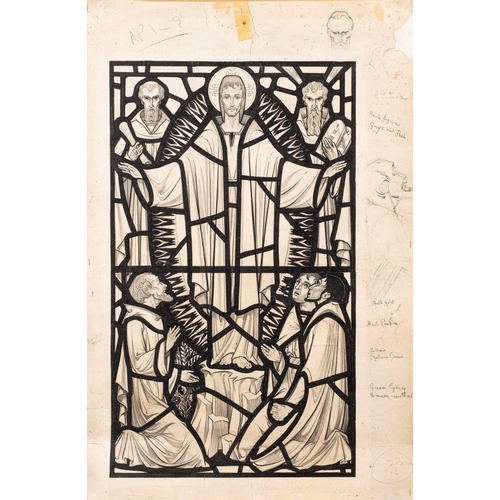 778 - Circle of Francis Spear (British, 1902-1979) Four preparatory cartoons for stained glass panels; Chr... 