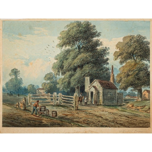 787 - Follower of Charles Henry Matthews (British, fl. 19th century) The Old Toll Gate at Kentish Town; Ta... 