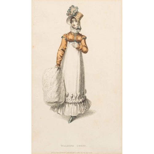 845 - A group of five various hand-tinted fashion plates of ladies' dress, French and English, various dat... 