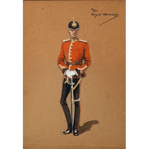 881 - British School (20th Century) Infantry Army uniform studies Officer of The Gloucestershire Regt; Off... 