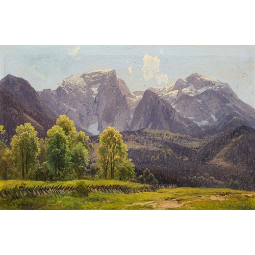 894 - Adalbert Waagen (German, 1833-1898) Hoher Göll signed and inscribed verso oil on card, 13.5 x 20.5cm... 