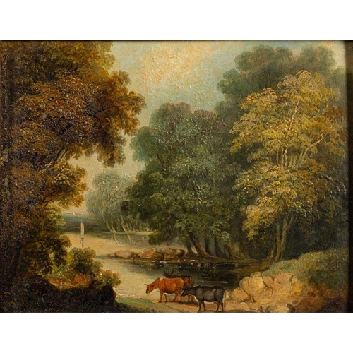 908 - Follower of Thomas Barker of Bath (early 19th century) A landscape with a huntsman and his hound; a ... 