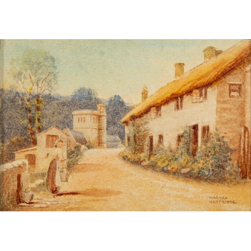 922 - Norman Hartridge (British 20th century school) Four village scenes each signed lower right watercolo... 