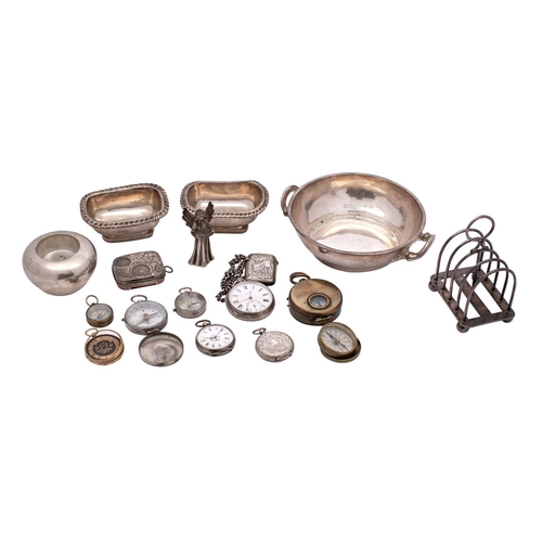 2238 - A mixed collection of plated and silverwares, various makers and dates includes;- assorted open face... 