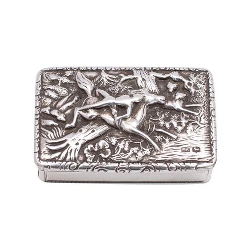 2255 - A William IV silver snuff box, maker Edward Smith Birmingham 1836 of rectangular form, gilded interi... 