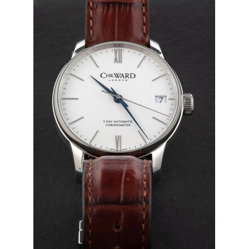 2338 - Christopher Ward stainless steel Gentleman's wristwatch the dial with baton numerals, date aperture,... 