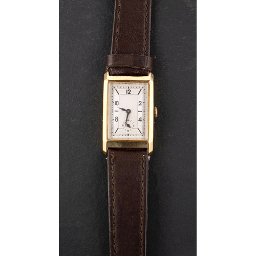 2353A - Cyma, an 18ct gold gentleman's wristwatch, 15 jewel Geneva stripe barrel movement having a rectangul... 