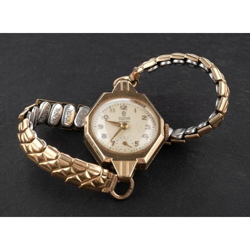 2369A - Tudor, a lady's 9ct gold cocktail watch, the dial signed 'Tudor Rose' with Arabic numerals, subsidia... 