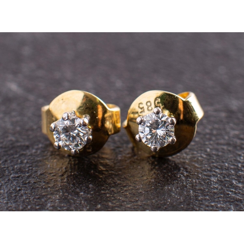 2907 - An old-cut diamond single-stone ring and round, brilliant-cut diamond ear studs, estimated old-cut d... 