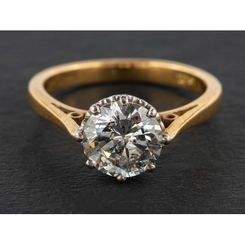 2971 - A round, brilliant-cut diamond, single-stone ring, estimated diamond weight ca. 1.45ct, H-I colour, ... 