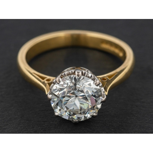 2975 - An 18ct gold, old-cut diamond, single-stone ring, estimated diamond weight ca. 2.45cts, H-I colour, ... 