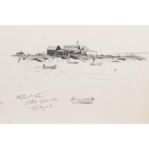 274 - * Richard Thorn [b.1952] Easy Afternoon, signed and inscribed pencil drawing, 30 x 42cm, unframed, t... 