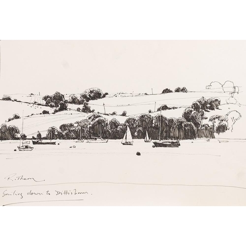 274 - * Richard Thorn [b.1952] Easy Afternoon, signed and inscribed pencil drawing, 30 x 42cm, unframed, t... 