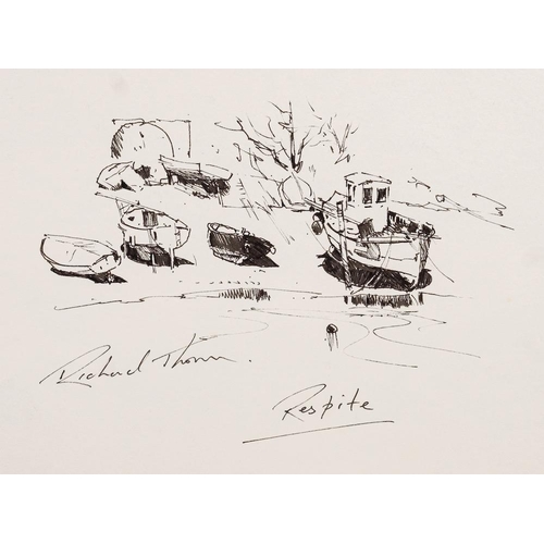 274 - * Richard Thorn [b.1952] Easy Afternoon, signed and inscribed pencil drawing, 30 x 42cm, unframed, t... 