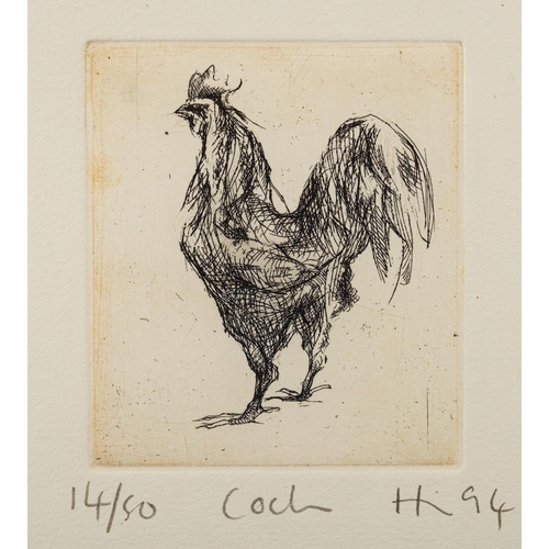 284 - *Nicola Hicks MBE [b. 1960] Hen; Cock; a pair, 1994 each signed, titled and edition numbered to lowe... 