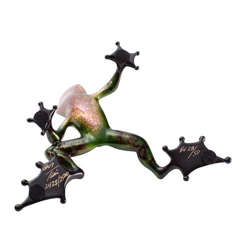 294 - Tim Cotterill (Frogman) , an enamelled bronze model of a frog ''Rogue'', signed, 12cm long,  limited... 