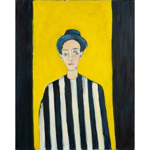 322 - * 'Buck' Taylor [1921-2011] Football Fan; Woman in Yellow, two, both signed and  further signed, ins... 