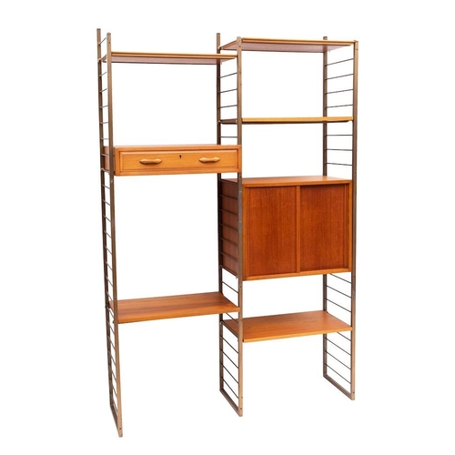 328 - Robert Heal Ladderax for Staples, London, circa 1970s; a set of modular teak and metal shelving and ... 