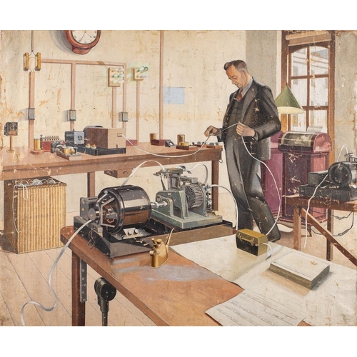 6 - *Frederick John Hayes Whicker [1901-1966] A telegraph room, Liverpool 1936 signed and dated lower le... 