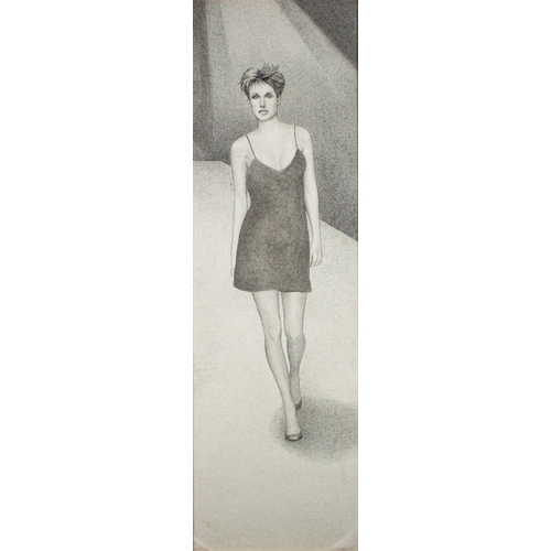 131 - Contemporary School A set of four oversized drawings of glamorous women graphite on paper, heightene... 