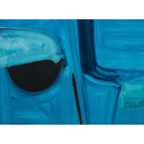 219 - * Bob Crossley [1912-2010], Abstract, blue, signed and dated 65 bottom left oil on board, 31 x 42cm