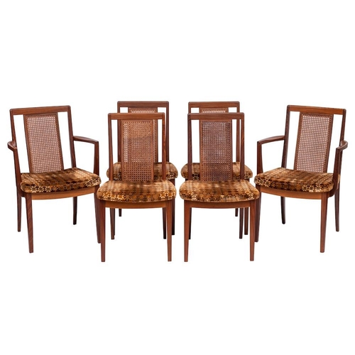 234 - A teak extending oval dining table and a set of six teak dining chairs, by G-Plan, circa 1960s; the ... 