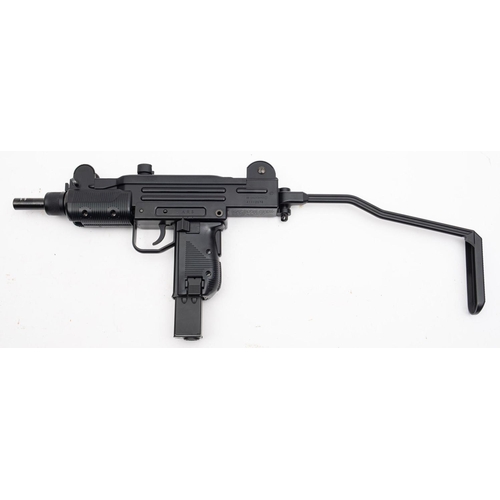 149 - Umarex or similar. An Uzi .177 calibre BB CO2 air rifle, serial number '4112576', black frame with p... 