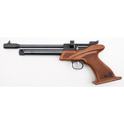 152 - An SMK CP-1M .177  calibre CO2 target air pistol,  bolt action chamber with ten round rotary magazin... 