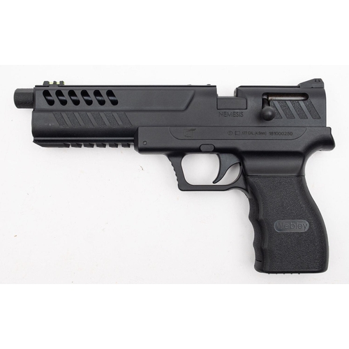 129 - A Webley Nemesis .177 calibre  CO2 air pistol serial number 181000250' , black finish with bolt acti... 