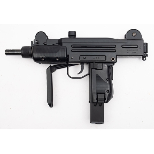 149 - Umarex or similar. An Uzi .177 calibre BB CO2 air rifle, serial number '4112576', black frame with p... 