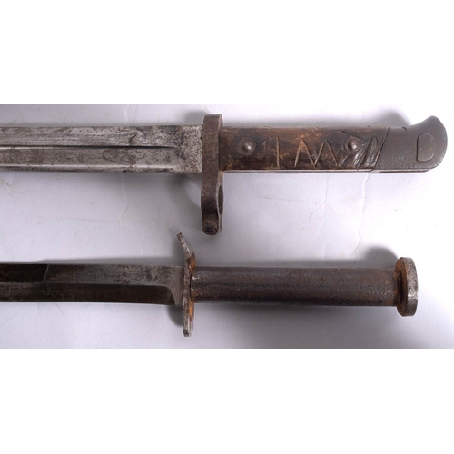 227 - An Austro Hungarian M1895 bayonet, maker Fegyver es Gepgyar,  the straight single edge fullered blad... 