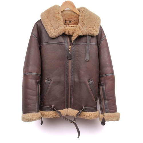 301 - An Irving RAF Sheepskin Flying Jacket by Aviation leather craft, production label dated 02/11, mediu... 