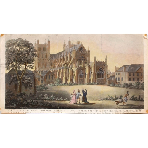 494 - Exeter Cathedral; a group of twelve assorted prints various dates 19th/20th century, comprising; a v... 