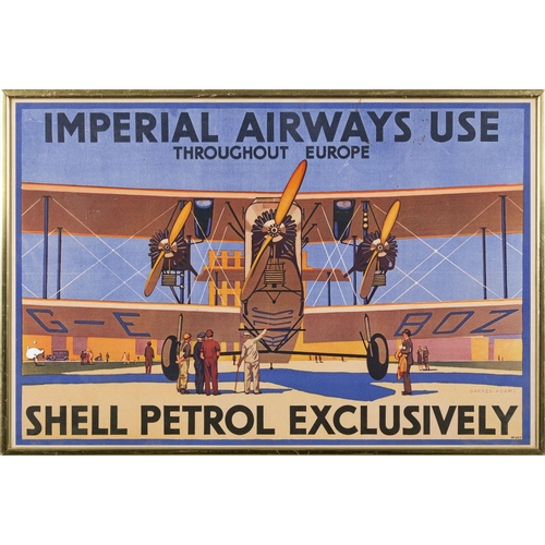 629 - A set of four reproduction shell advertising posters, including 'Shell Petrol Exclusively', 'The Lea... 