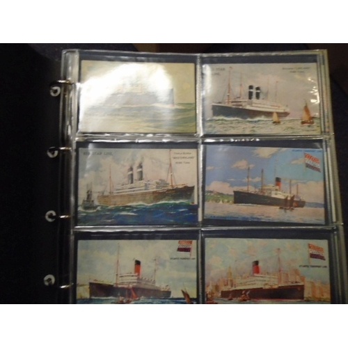 670 - Ten albums of postcards, various subject matter,  including an album of aviation and shipping cards,... 