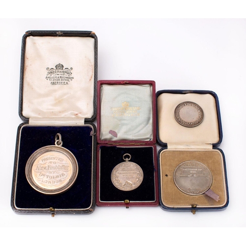 748 - A silver Fordyce Academy For French medallion in box and three others (4)