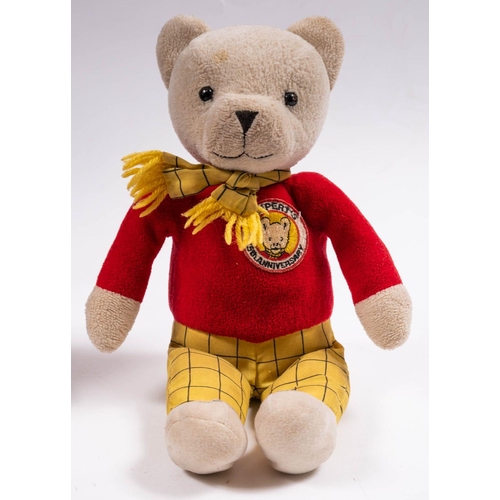 861 - A large blonde plush Teddy bear, together with a small Rupert bear and a boxed Stylophone.