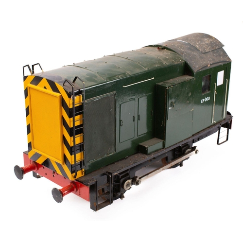 994 - A 5 inch scale electric model of a British Rail Class 08 Diesel-Electric shunter 'EP 003', BR green ... 