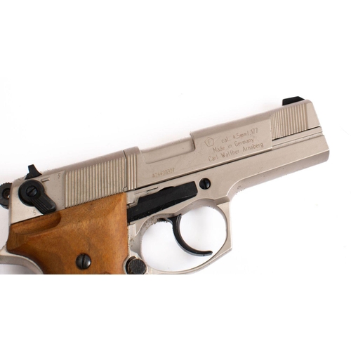 115 - An Umarex Walther  Model CP88 .177 CO2 air pistol,  serial number 'A24430327', nickel finish with tw... 