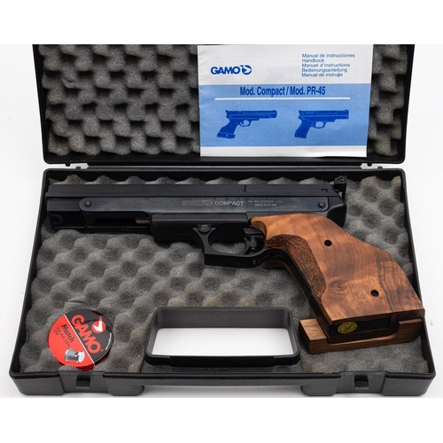 120 - A Gamo Compact .177 calibre air pistol,  serial number '04-4C-079803-06' black finish with two piece... 