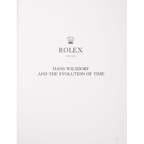 1251 - Gordon , G. 'Rolex. Hans Wilsdorf and the Evolution of  Time 1905-Present' first edition 1988 in har... 