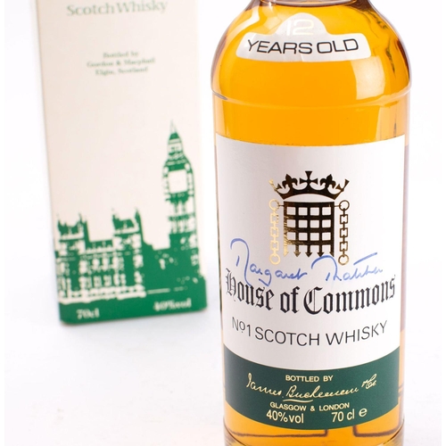 1277 - Margaret Thatcher (1925-2013). A signed bottle of House of Commons 12 year Old Blended No.1 Scotch W... 