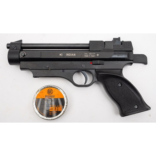 131 - A Cometa Indian .177 calibre air pistol serial number 2326-06-68-C4' , black finish with two piece p... 