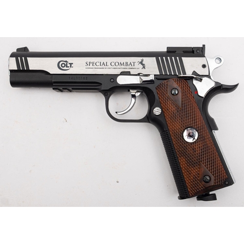 132 - An Umarex Colt  Special Combat  Classic  1911 .177 BB CO2 air pistol serial number '14L00162',  blac... 
